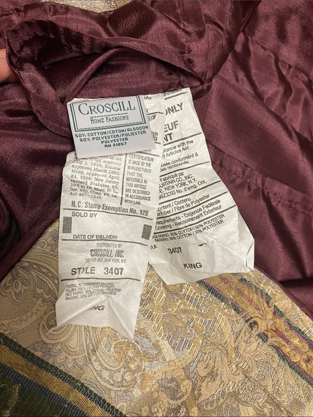 Croscill Paisley Stripe Decorative Pillow Shams x2
